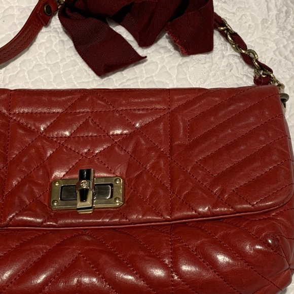 Lanvin Burgundy Leather Quilted Happy Bag - Picture 2 of 4